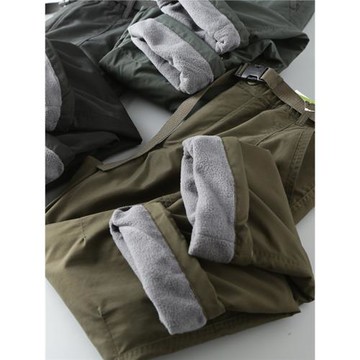 出口德國，防風防水戶外加絨軟殼褲男士直筒冬季休閑褲多袋工裝褲