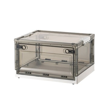 小麥購物 摺疊收納箱 帶滑輪 Y016 特大 120L  茶色 + 象牙白  1個  68 x 47 x 37cm