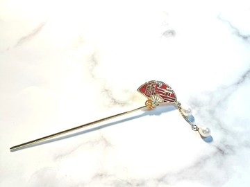 良扇 紅 / 髮簪 造型