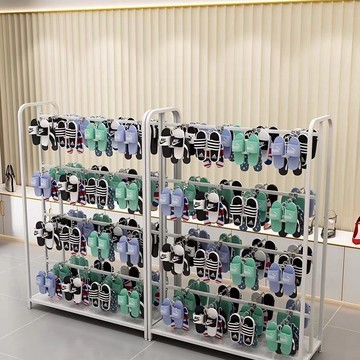 公司貨 限時下殺 免運 雙面拖鞋展示架商用兒童拖鞋掛架貨架落地超市內衣襪子中島架多層
