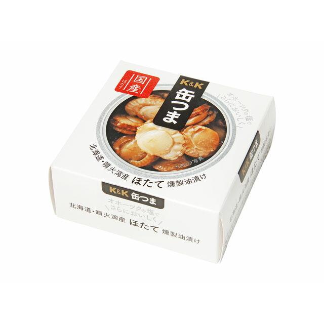 KK 缶つま 北海道・噴火湾産 ほたて燻製油漬け 55g x6