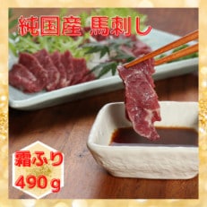 熊本直送　純国産馬刺しブロック肉　霜降　490g(宇城市)