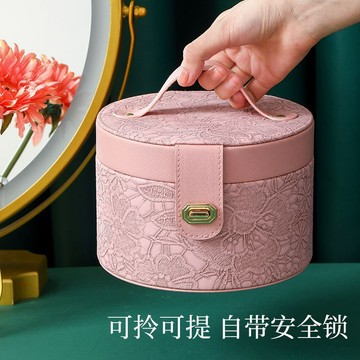 化妝箱 高檔首飾盒 收納盒 大容量化妝箱 項鍊盒子化妝箱 防水多層飾品盒