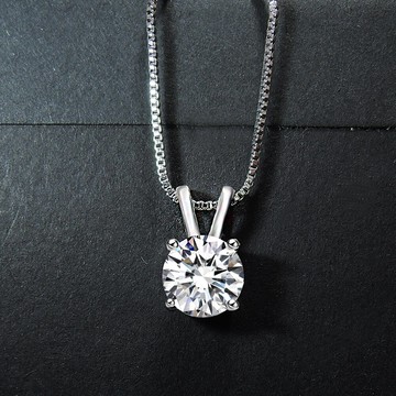 單鉆項鏈女簡約氣質微鑲鋯石項鏈鎖骨鏈仿真鉆石爆閃2克拉