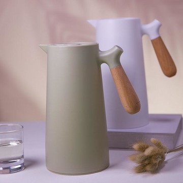 保溫壺 保溫水壺家用熱水瓶大容量保溫壺原木柄北歐風開水壺暖水瓶 雙十二特惠