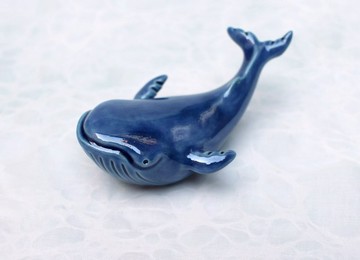 翅鯨　瓷偶　鯨魚　公仔