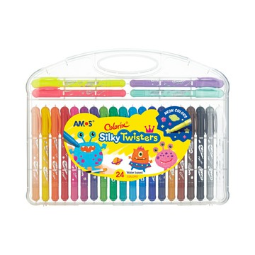 AMOS 阿摩斯 韓國原裝 24色 細款 神奇水蠟筆 /組 CST24｜領券最高折$220