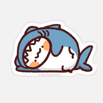 胸毛公寓｜細毛絨寵物抱枕 -趴趴鯊喵 40x40cm