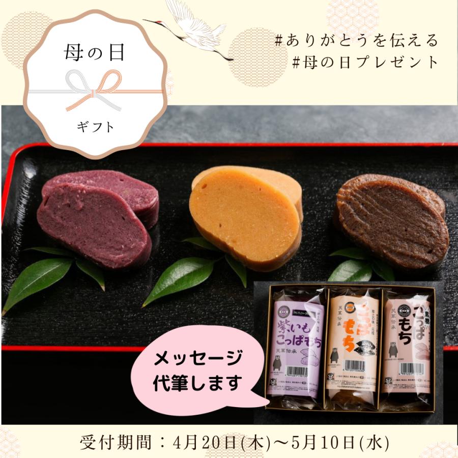 天草宝餅本舗　選べるこっぱ餅（こっぱ・黒糖・紫芋）3個セット 送料無料