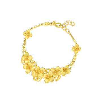 生生有囍 繡球花 黃金手鍊_計價黃金