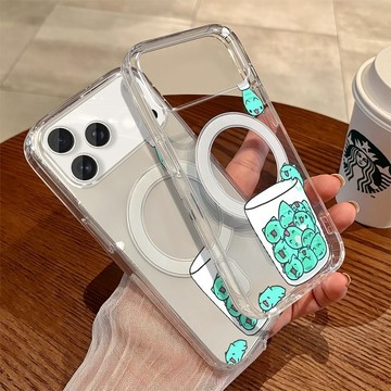 猫猫蟲咖波 防摔亞克力無綫充電磁吸iphone18 pro max 17 16 15 14 13 12 11 8p手機殼