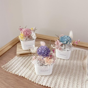 【擴香小盆花】生日禮物 辦公室小物 多色選擇 客製不凋花 擴香花