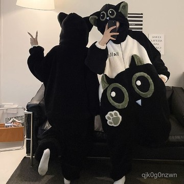 🌟異形睡衣🌟連體睡衣 醜魚睡衣 小惡魔睡衣 情侶款連體睡衣女秋冬款加厚珊瑚絨冬天男女士卡通大碼連帽家居服 PT9O