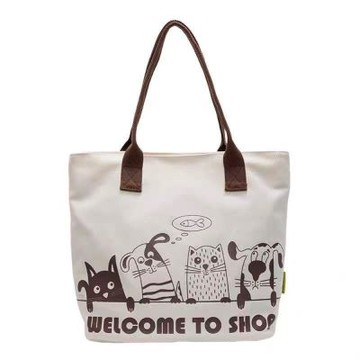 日韓水漾學生卡通休閒通勤單肩帆布包