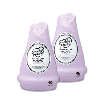 (2瓶超值組)日本Kobayashi小林製藥-Sawaday Happy室內放置型固體消臭芳香劑120g/瓶-茉莉花香(紫)(廁所、車內清新香氛膏)