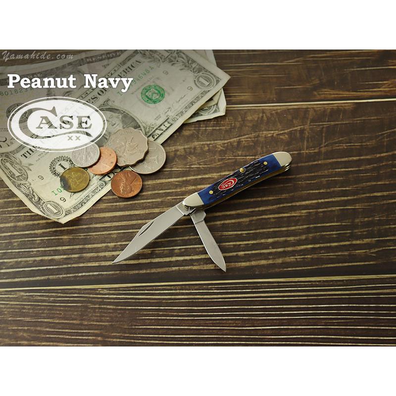 ケース 07314 ピーナッツ ネイビーブルーボーン スリップジョイント 折り畳みナイフ Case Navy Blue Bone Rogers Jig Peanut