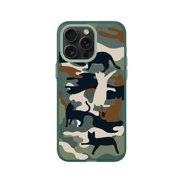 iPhone 15 Pro Max Clear 憂墨綠 - Camouflage / 迷彩 - 喵迷彩-黑