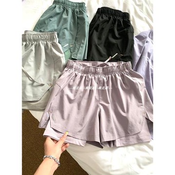 南北家 瑜伽運動短褲女夏戶外二合一跑步速干A字褲假兩件健身短褲