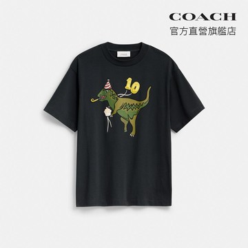 【COACH】REXY圖案休閒T恤- 黑色(CDI28)｜官方直營