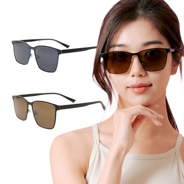 英倫雅仕鑲嵌金屬方框寶麗來偏光墨鏡/UV400太陽眼鏡 朗峰棕