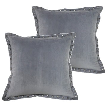 J&N 雅品鉚釘抱枕 2個 45 x 45cm 灰色