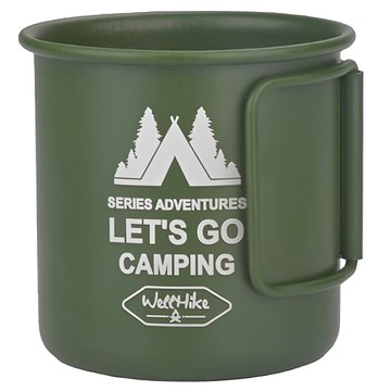 WellHike 玩客 可折疊把手鋁合金馬克杯  軍綠色  1個