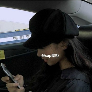 帽子女秋冬黑色八角帽英倫時尚韓版日系百搭網紅貝雷帽女1入