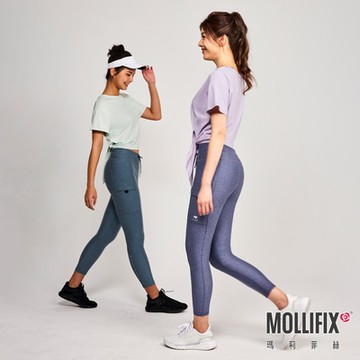 Mollifix 瑪莉菲絲 兩面穿抗菌優雅運動上衣、瑜珈服 (淺霧紫)