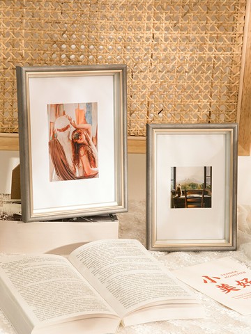 北歐輕奢灰色6 7 8 10寸客廳臥室擺臺沖洗照片做成相框相片框架