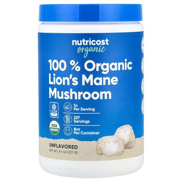 Nutricost, 全有機猴頭菇，原味，8.1 盎司（227 克）
