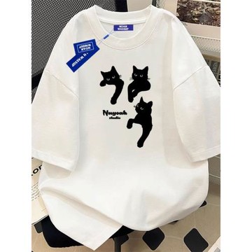 100%純棉重磅280克短袖T恤男款2025新款夏季寬松美式印花半袖體恤