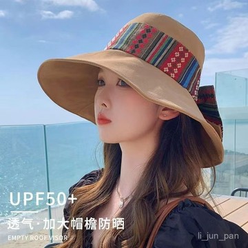 🌸熱賣新款🌸【1709人好評】漁夫帽女新款時尚遮臉防曬帽夏季護臉遮陽帽子女大簷中老年太陽帽
