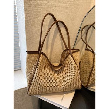 編織草編包包女大容量2025新款百搭春夏單肩海邊沙灘包通勤托特包