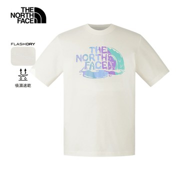 男女款米白色吸濕排汗品牌印花短袖T恤｜8GZ4QLI