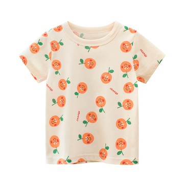 27home - 純棉短袖上衣-滿滿橘子-米杏色