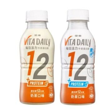 金車 VitaDaily每日活力牛奶蛋白飲-無加糖奶茶350ml/箱+原味奶茶350ml/箱(共48入)