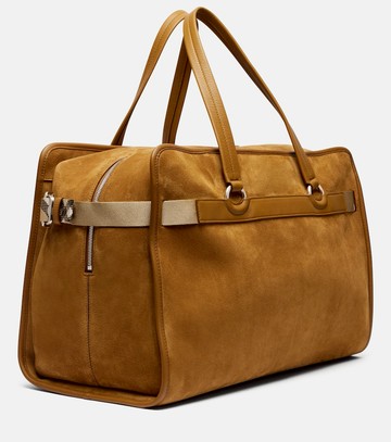 Burberry B Clip Holdall suede duffel bag