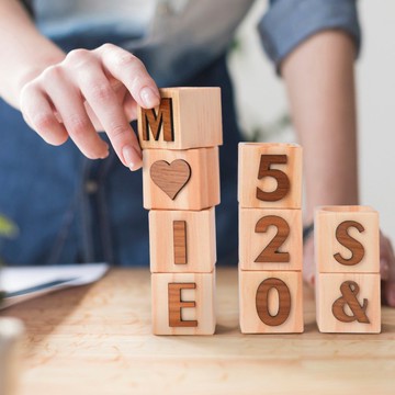 【柚木字母磁鐵盆】多肉磁鐵木盆 冰箱磁鐵盆 聖誕禮物