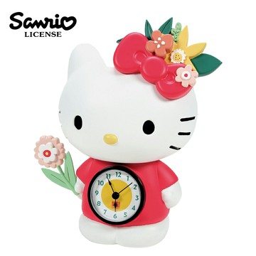 【正版授權】Enesco 凱蒂貓 桌上時鐘 造型時鐘 滑動式秒針 靜音時鐘 指針時鐘 Hello Kitty 三麗鷗 SANRIO - 399444