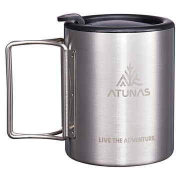ATUNAS 歐都納 304不鏽鋼雙層折疊登山杯 + 蓋 A1KTGZ11 250ml  銀色  1個
