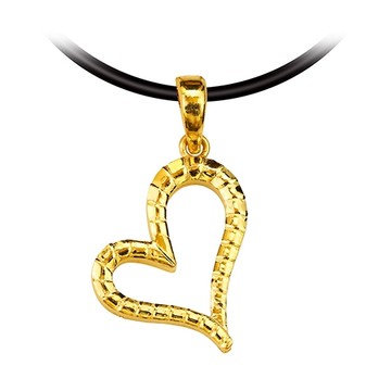 心跳節奏-愛心黃金墜子