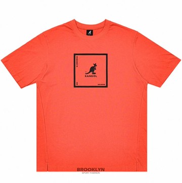 KANGOL 短袖 短T 橘 方格大袋鼠LOGO 棉 休閒 男 6225102550