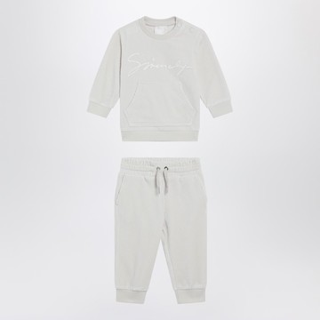 White velvet two-piece outfit