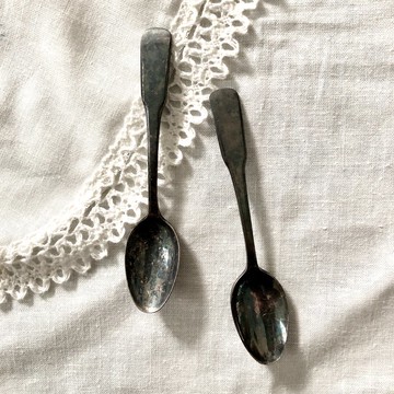 Vintage 美國1950年代鍍銀器具/湯匙/茶匙 - 兩件組