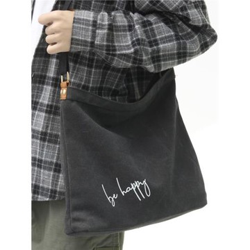 帆布斜挎包郵差單肩包男復古文藝豎款包包大學生背包ipad包包耐造