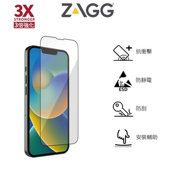 美國ZAGG iPhone 14系列/多種型號 高清 滿版 3倍強化 鋼化 玻璃 手機保護貼/保貼