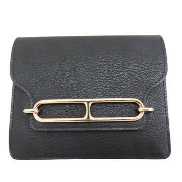 【二手名牌BRAND OFF】HERMES愛馬仕 黑色 山羊皮 Roulis Slim 腰包 B刻 金扣