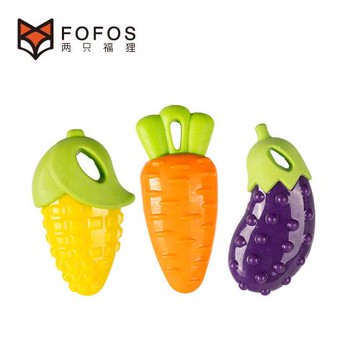 FOFOS 兩只福狸 迷你繽紛蔬菜耐咬發聲狗狗玩具(三款任選)
