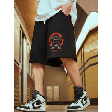 五分褲潮牌嘻哈加肥加大碼男寬松籃球胖子運動情侶短褲男潮流中褲