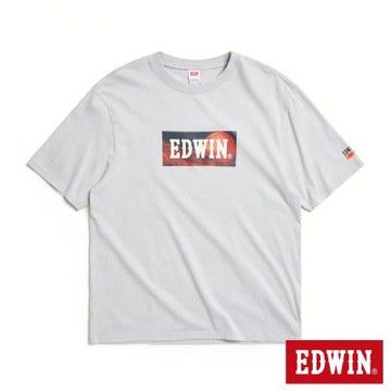 EDWIN 男裝 火星BOXLOGO短袖T恤-淺灰色